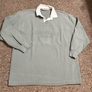 Essentials Fear of God  Waffle Knit Top in Sage and White